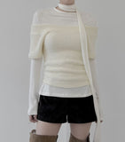 Tsumu Fur Knit Off-Shoulder