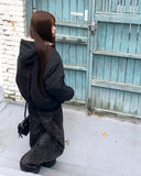 [Quilted lining] Boyin hooded fur hooded padded jumper