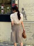 Seri Puff Collar Short Sleeve Blouse