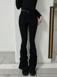 Long leg shirring silhouette pants