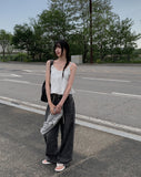Mio Strap Wide Denim Pants