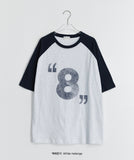 [unisex] Teennob Number Printing Color Matching Over Short Sleeve Tee