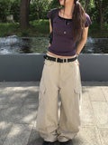 Hael Cotton Cargo Cut Wide Pants