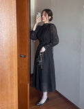 Etpee Chiffon Shirred Tie One Piece