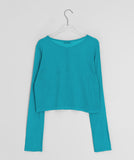 Pocon U-neck Color Basic Cardigan