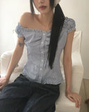 Rumble Stripe Button Sleeveless Blouse