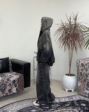 Hollen denim washed over hoodie