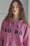 [2-WAY] KOKO Applique Pigment Hooded Zip-Up