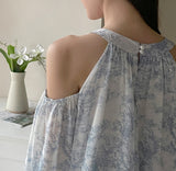 Rabbi Toile Chiffon Off-Shoulder Mini One Piece