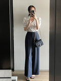 Syue Short Sleeve Puff Collar Shirt Blouse