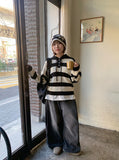 Corelli Button Stripe Hood Knit