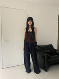 Mayata Vintage Halter Strap Point Layered Sleeveless
