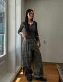 Noi See-Through RIb Slim Long Sleeve