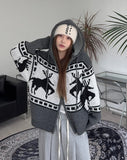 Ender Nordic Knit Hooded Zip-Up