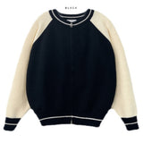 Raglan Round Zip-Up Knit Cardigan