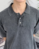 Pad Pigment Collar Knit Short Sleeve