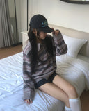 Woven Stripe Button Collar Knit