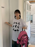 [unisex] Donay Cat Printing Over Short Sleeve Tee