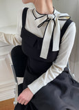 Remine Line Ribbon Tie Knit