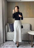 Devin Half-Neck Frill Pleated T-Blouse
