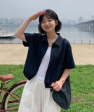 [BAONHAUS] Atson Nylon Short Sleeve Collar Shirt