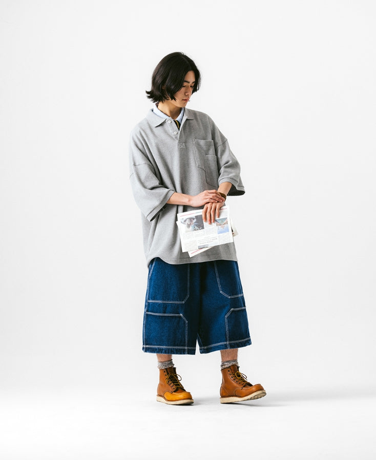 【ANGLAN】24SS★ [AG] Spread Double Knee Denim Half Pants ANGLAN】24SS☆ [AG] Spread Double Knee Denim Half Pants