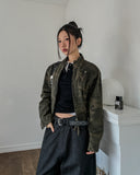Camouflage Crop Rider Jacket