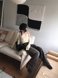 [3WAY] Jiber Snap Button Black Washing Wide Denim Pants