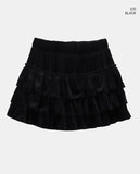 Doyu Velvet Tiered Mini Skirt