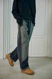 Layer Wide Denim Pants