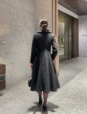 Seria Collar Wool Flare Long Coat