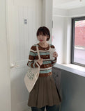 Nellady Stripe Round Crop Cardigan
