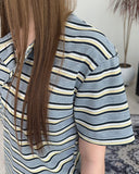 Roan Striped Henley Neck Short Sleeve Tee