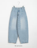 [unisex] Tihuti Banding Washing Balloon Wide Denim Pants