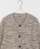 Laniko Round Mix Color Pattern Wool Knit Cardigan