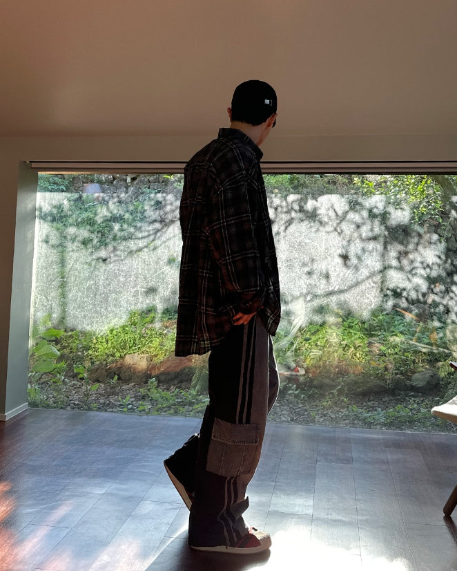【SATIIIZ】Beito mix track cargo pants Beito Mix Track Cargo Pants - satiiiz