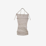 Babinyu String Halter Shirring One Piece (Belt Set)