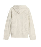 Las Cable Hooded Knit Zip-Up