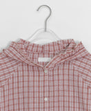 Tlander Check Frill Hood Long Sleeve Shirt