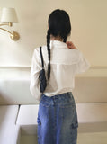 Throat Western Double Strap Long Sleeve Blouse