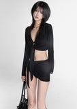 Draw Layered Net Cover Up Bikini