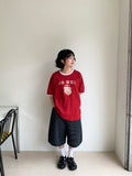 [unisex] Ensert Printed Ringer Over Short Sleeve T-shirt