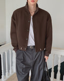 Sven Suede High-Neck Cardigan