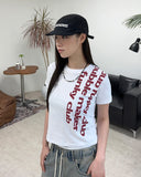 Tess Funky Lettering Crop Tee