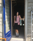 [Bag set] Rufus check cap sleeve shirring blouse