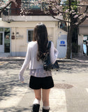 Bay Ruffle Check Cardigan Set