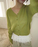 Hunin Basic V-Neck Knit Cardigan