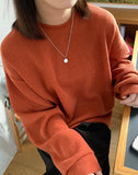 [unisex] Cornmeal Round Color Knit Sweatshirt