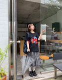 Hihot Dot Frill Tiered Nylon Skirt