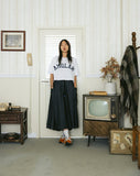 [AG.W] Applique Crop Half Tee